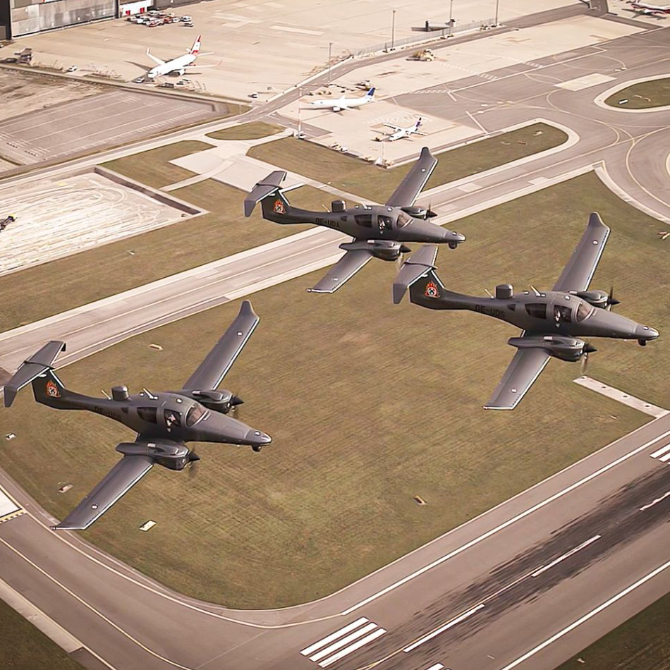 Three SD Government equipped aircraft flying